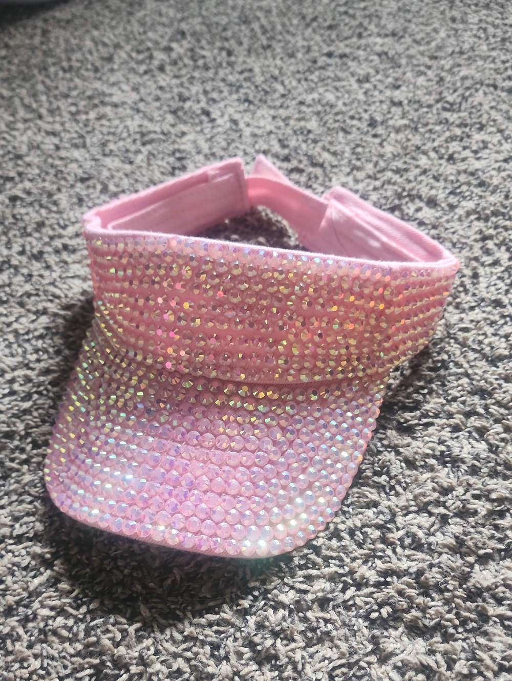 Amazon Pink Rhinestone Visor Hat